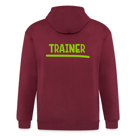 Chaqueta con capucha de alto gramaje para hombre"MJM Trainer" - maroon