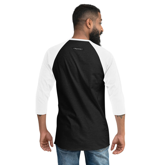 Camiseta con manga raglán tres cuartos"manos arriba"