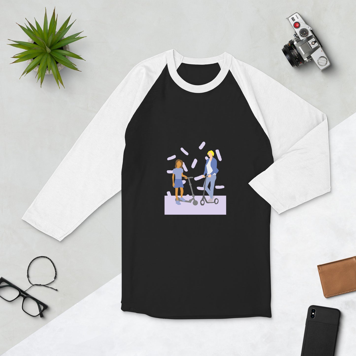 Camiseta con manga raglán tres cuartos"Wurz"