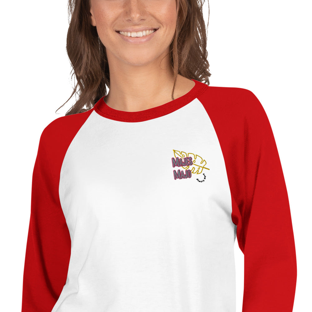 Camiseta con manga raglán tres cuartos"logo majesmajo"