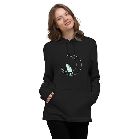 Sudadera ligera unisex"gato en la luna"