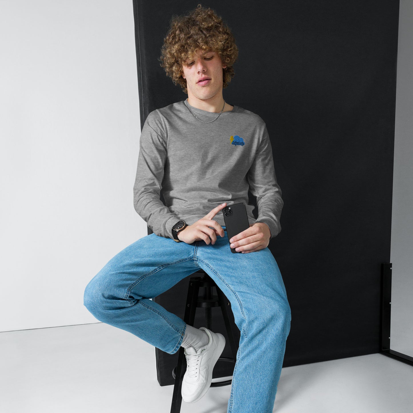 Camiseta manga larga unisex"logo mjm"