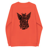 Sudadera orgánica raglán unisex"Red hot chilli peppers"