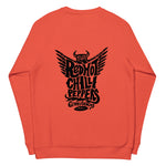 Sudadera orgánica raglán unisex"Red hot chilli peppers"