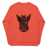 Sudadera orgánica raglán unisex"Red hot chilli peppers"