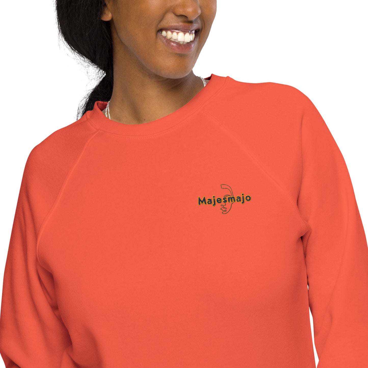 Sudadera orgánica raglán unisex"Red hot chilli peppers"