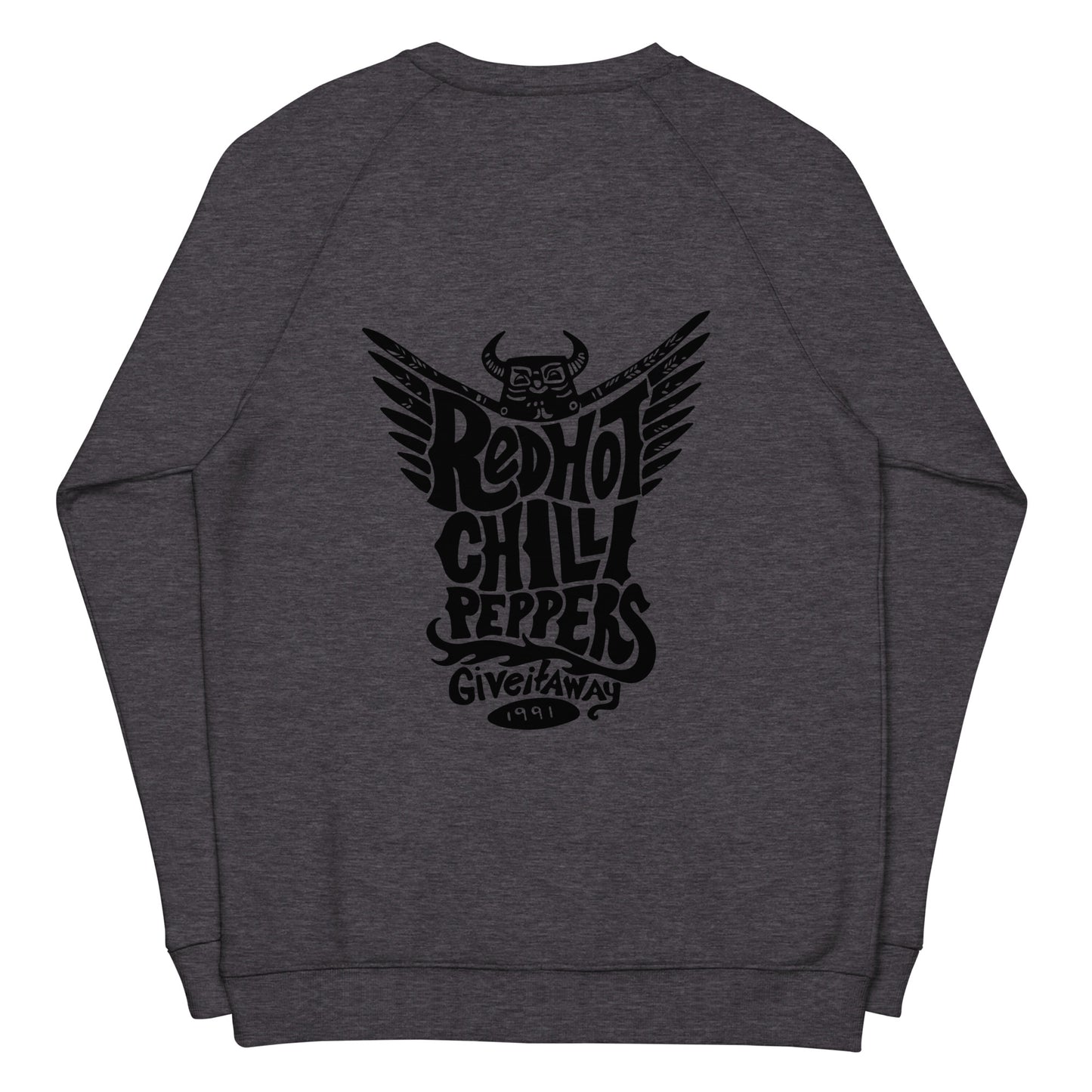 Sudadera orgánica raglán unisex"Red hot chilli peppers"