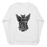 Sudadera orgánica raglán unisex"Red hot chilli peppers"