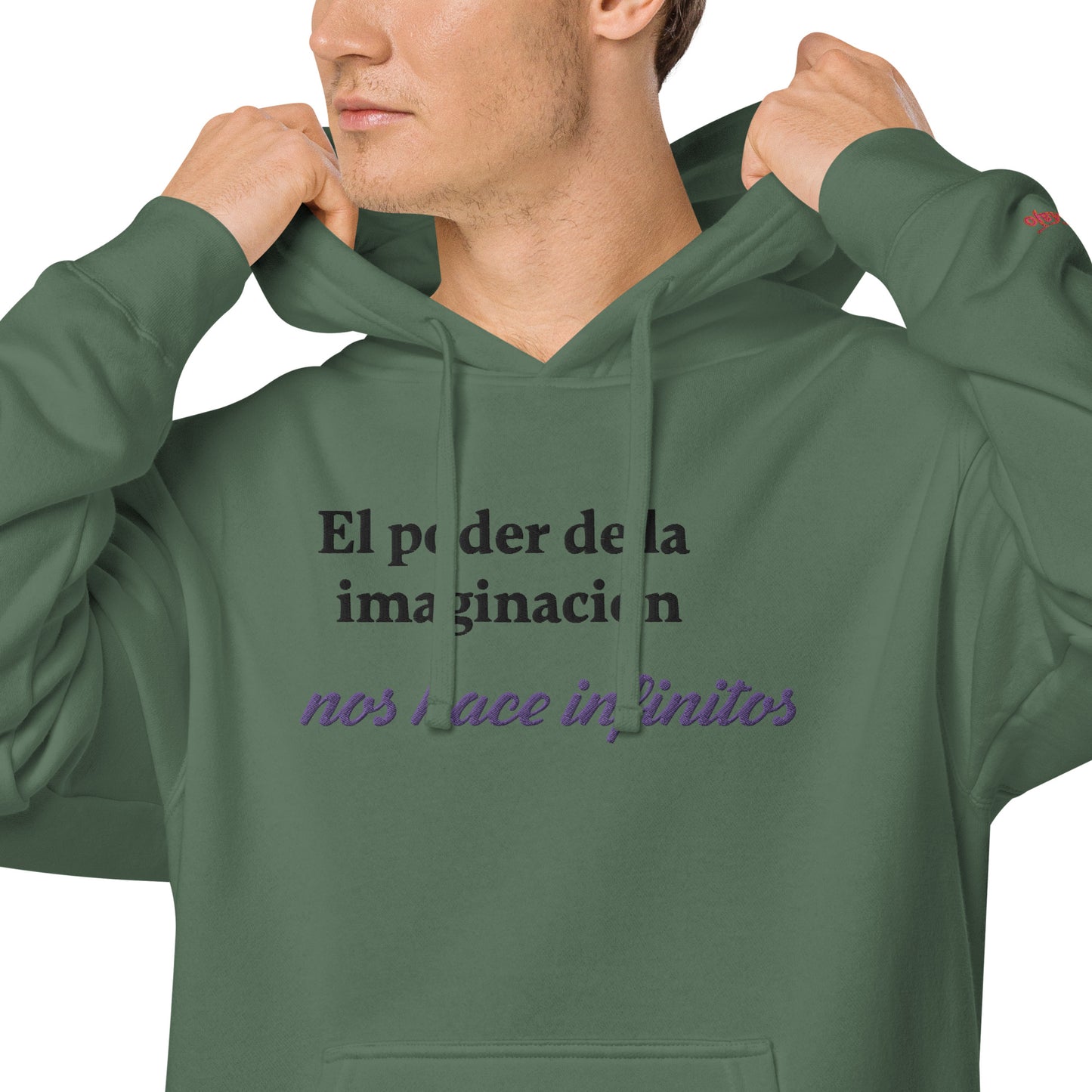 Sudadera con capucha teñida unisex"imaginacion"