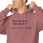 Sudadera con capucha teñida unisex"imaginacion"