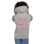 Sudadera con capucha unisex"all you need is love"