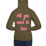 Sudadera con capucha unisex"all you need is love"