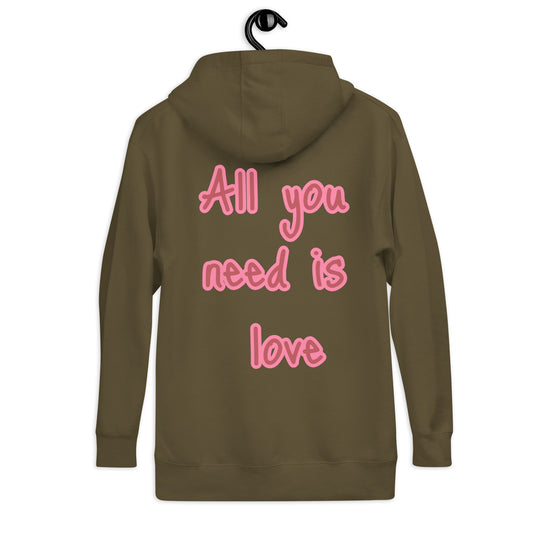 Sudadera con capucha unisex"all you need is love"