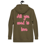 Sudadera con capucha unisex"all you need is love"