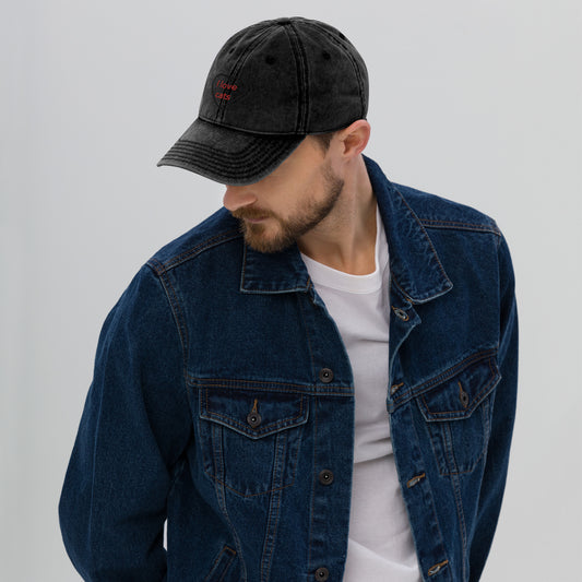 Gorra sarga algodón vintage"I LOVE CATS"